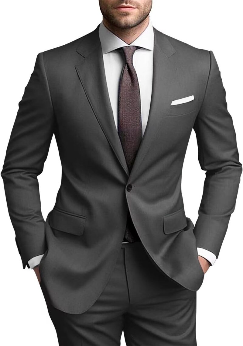 Men Suits Regular Fit 2 Piece Suit for Men Wedding Prom Business Formal Suit
