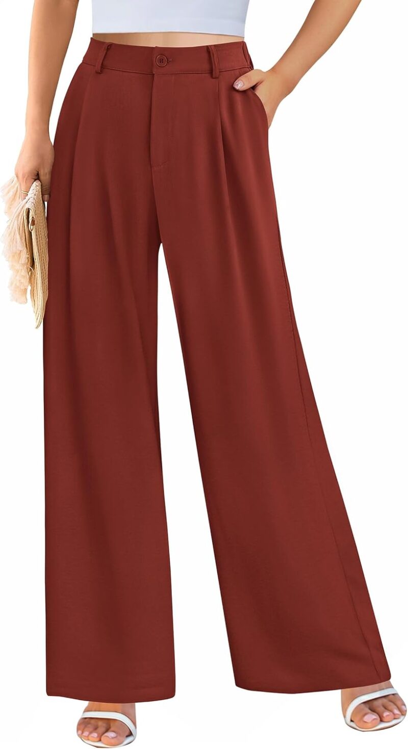 Palazzo Pants for Women Dressy High Elastic Waisted Business Casual Wide Leg Trousers Pant - Image 2