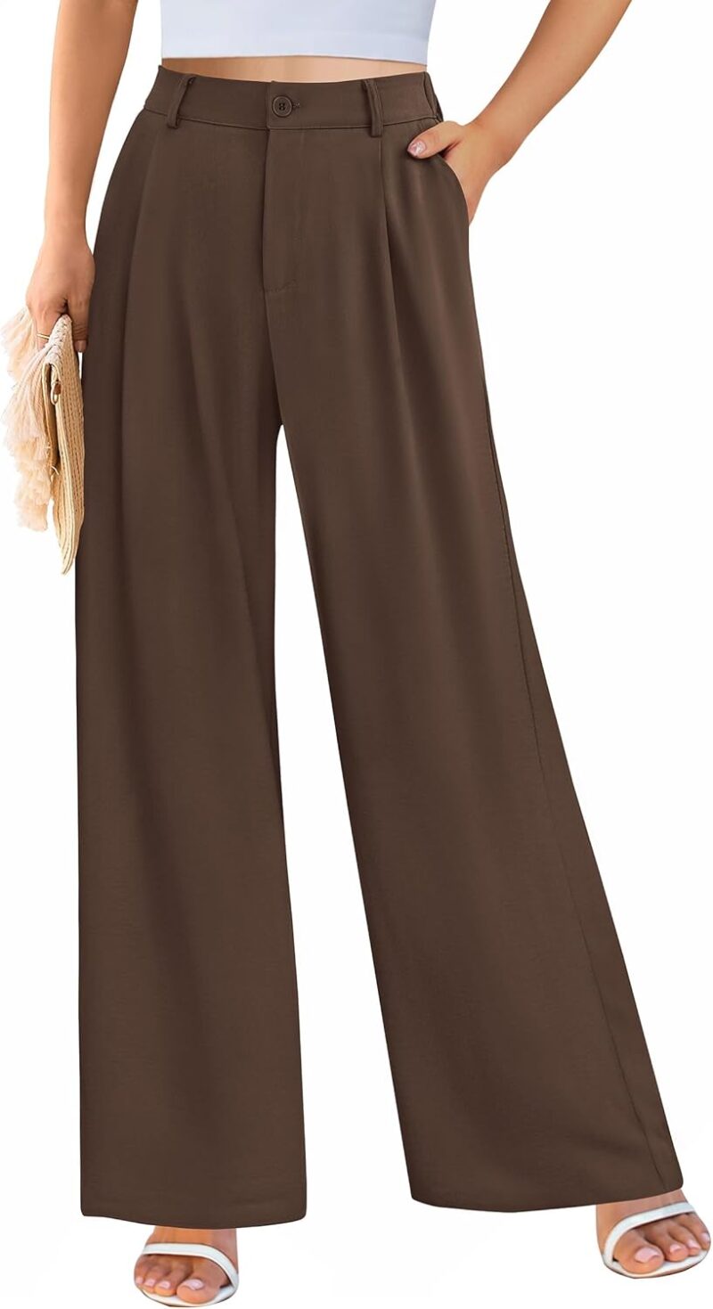 Palazzo Pants for Women Dressy High Elastic Waisted Business Casual Wide Leg Trousers Pant - Image 2
