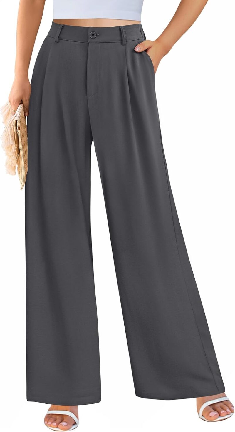 Palazzo Pants for Women Dressy High Elastic Waisted Business Casual Wide Leg Trousers Pant - Image 2