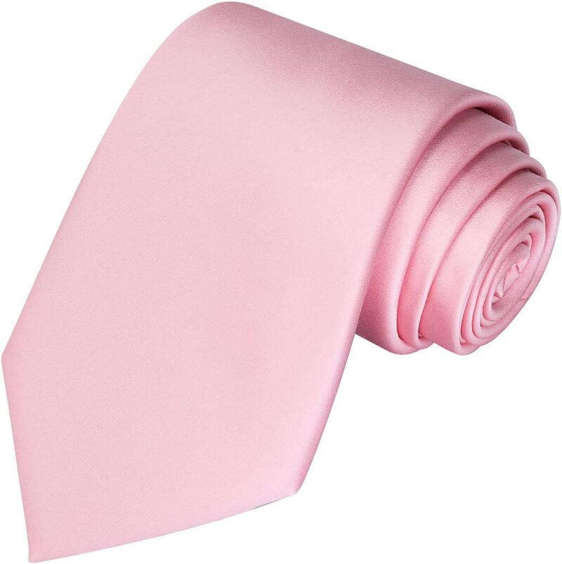 Solid Satin Tie Pure Color Necktie Men Ties + Gift Box