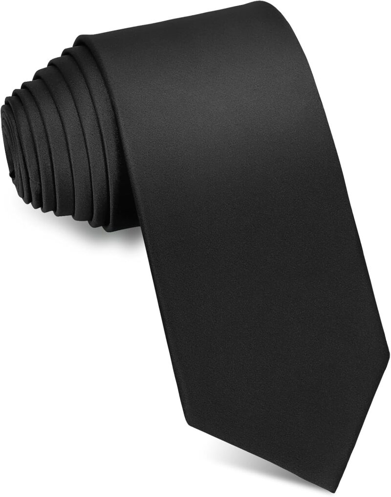 Men Ties Solid Pure Color 3.15" (8CM) Necktie Plain Formal Business Wedding Black Ties For Men - Image 2