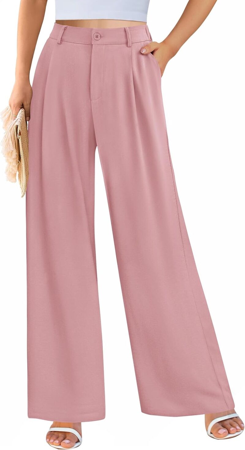 Palazzo Pants for Women Dressy High Elastic Waisted Business Casual Wide Leg Trousers Pant - Image 2