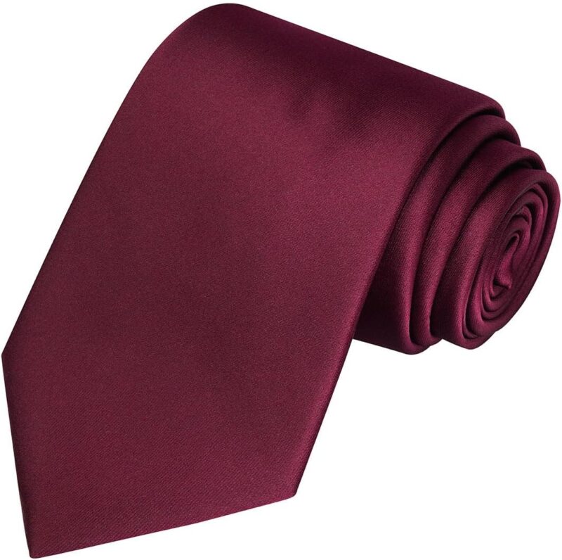 Satin Tie Set Solid Ties Men Necktie + Pocket Square - Image 2