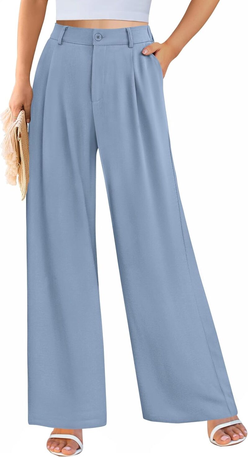 Palazzo Pants for Women Dressy High Elastic Waisted Business Casual Wide Leg Trousers Pant - Image 2