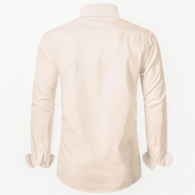Stretch Men Slim Fit Dress Shirts Formal Long Sleeve Button Down Shirts - Image 2